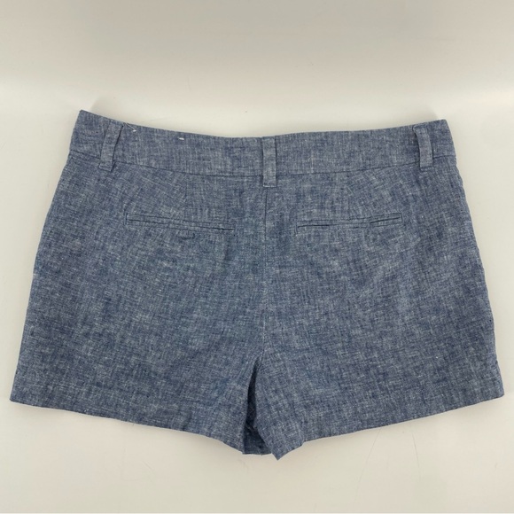 Loft Shorts Navy Blue Linen Cotton Blend Petite 6 - Picture 5 of 5